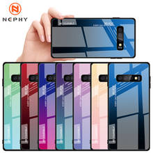 Gradient Aurora Colors Tempered glass Case For Samsung Galaxy S8 S9 S10 Plus S20 Ultra Note 8 9 10 Lite Mobile Phone Cover Coque 2024 - buy cheap