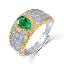 Engagement Wedding Jewelry Oval Cut 0.75ct Emerald Gemstone Ring in 925 Sterling Silver Party Ring For Wedding Band Ring 2024 - buy cheap