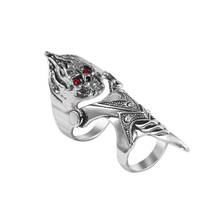 Gothic Punk Style Men's Joint Ring Skull Head Inlaid With Red Rhinestone Eyes Alloy Material Fashion Male Jewelry Gift 2020 Hot 2024 - buy cheap