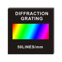Голографическая Дифракционная решетка для передачи, обучающая демонстрация, оптический инструмент, спектроскопическое стекло 50x50 мм 2024 - купить недорого