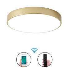 Ultra-thin 5cm Surface Mount Flush Panel Ceiling Light Modern Gold  Round LED Ceiling Lamp Remote Control Foyer Bedroom Lamp 2024 - buy cheap