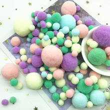 Multi Size Mix Color Pompoms Fur Craft DIY Soft Pom Poms Balls Wedding Decor Glue on Cloth Accessories 8/10/15/20/25/30mm 20g 2024 - buy cheap