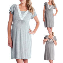 TELOTUNY Womens Lace Pregnants Casual Nursing Baby For Maternity Pajamas Night-Rob Dress dress pregnant photography dress Summer 2024 - buy cheap