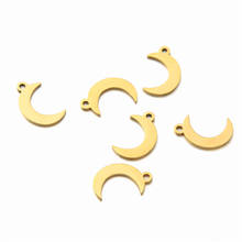 10PCS/lot   Stainless Steel Ox Horn Charms Crescent Moon Charm For Bracelet Necklace Pendant DIY Jewelry Making Handmade 2024 - buy cheap