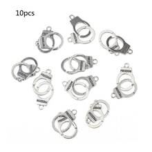 Handcuffs Freedom CharmsBracelet Earrings Necklace Pendant Vintage Tibetan Silver DIY Handmade Jewelry Making 10Pcs  2024 - buy cheap