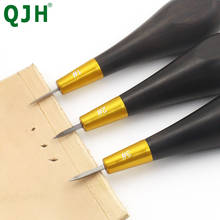 3 Different Specifications Diamond Shape Stitching Awl Ebony Blackwood Handle Leather Craft Sewing Awl Handmade Sewing Tools 2024 - buy cheap