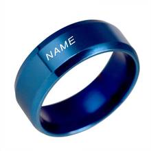 Anel de noivado brilhante masculino, anel de noivado azul de metal para casamento, dropshipping 2024 - compre barato