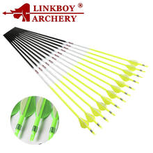 12PCS Linkboy Archery pure carbon ID6.2mm spine 500 arrows 2inch plastic vanes for compound bow hunting 2024 - buy cheap