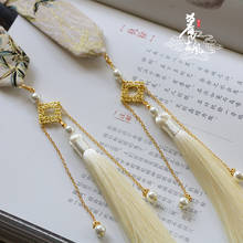 Chinese Clothing Antique Style Ancient Costume Men Bronzing Printed Tassels Hair Band Ribbon Hair Accessories Headdress 2024 - buy cheap