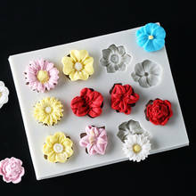Moldes de silicone para flores 3D Fondant Craft Bolo Doces Chocolate Sugarcraft Ice Pastry Moldy Tool 2024 - compre barato