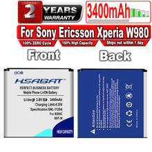HSABAT New 3400mAh BST-38 / BST 38 Battery for Sony Ericsson Xperia W980/Z770i/C510/C902/C905/K770/K858//K850/R300i Battery 2024 - buy cheap