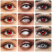 2 шт Хэллоуин цветные контактные линзы косплей Мэнсон аниме линзы для глаз цветные линзы для глаз белые красные линзы для глаз контактные линзы 2024 - купить недорого