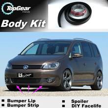 Дефлектор для губ Volkswagen VW Sharan, передний спойлер, юбка для TopGear Friends, тюнинг автомобиля, комплект кузова, полоса 2024 - купить недорого