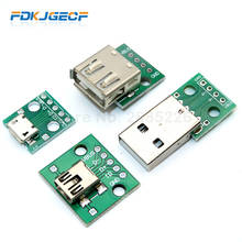 Adaptador de interfaz Micro Mini USB macho USB 2,0 hembra, convertidor de PCB DIP de 2,54mm, placa de conexión, 1 Uds. 2024 - compra barato