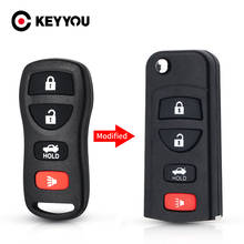 Keyyou capa modificada para chave de carro, para nissan infiniti g35 i35 350z sentra altima maxima xterra frontier tita invólucro para chave 2024 - compre barato