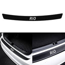 3 1 peças de Fibra de Carbono Etiqueta Do Carro para Kia Rio 2012 2013 2014 2015 2016 2017 2018 2019 2020 Accessroes Bumper Protector Tampa Traseira 2024 - compre barato