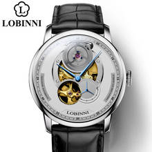 LOBINNI automatic mechanical watch часы мужские men wrist watches montre homme leather stainless steel strap luxury wristwatch 2024 - buy cheap