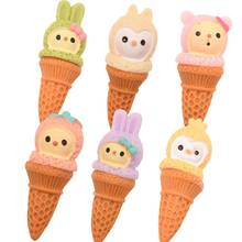 12PCS Resin Cartoon 0.6inch*1.5inch Ice Cream for Phone Case Hair Accessories for Girls Bow Center Food toy Boutique Headwrap 2024 - buy cheap
