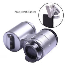 Mini Microscopio de aumento con Zoom 60x, lupa de joyería de bolsillo con luz LED/UV, lupa de joyería para teléfonos móviles 2024 - compra barato