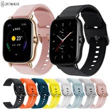 Pulseira de silicone de 20mm, pulseira de substituição para xiaomi haylou ls02 smart watch, huami amazfit gts 2e gts 2/pop pro 2024 - compre barato