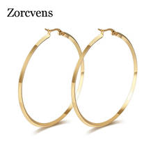 Modyle-pendientes de aro redondos para mujer, joyería grande de acero inoxidable, color dorado/plateado 2024 - compra barato