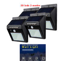 Luz Solar LED para exteriores, lámpara de seguridad para jardín, foco impermeable para pared de calle, sensor de movimiento corporal de 3 modos, 30-100, 1-4 Uds. 2024 - compra barato
