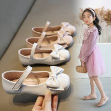 Sapatos de couro com laço para meninas, calçados elegantes de princesa para escola 3 4 5 6 7 8 9 10 11 12 anos 2021 2024 - compre barato