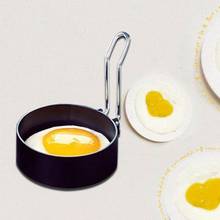 Hornillo de Metal para freír huevos, molde redondo para freír huevos, molde antiadherente con mango, herramientas de cocina 2024 - compra barato