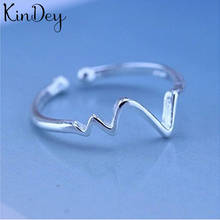 Kindey retro vintage prata cor anéis geométricos para mulheres anéis de noivado aberto dedo jóias 2024 - compre barato
