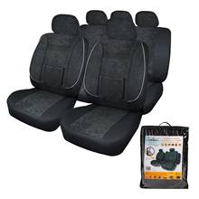 Fundas de asiento universales "Monro", 11 prev., edificio. Confort, velour, negro. ACS-UV-01 de avión 2024 - compra barato