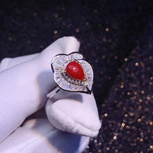 CoLife-Anillo de plata de Coral rojo para mujer, joyería de moda de 5mm x 7mm, anillo de Coral Natural precioso, plata 925, regalo de Coral rojo para mujer 2024 - compra barato