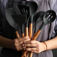 Wooden Handle Silicone Spatula Soup Spoon Kitchenware Kitchen Utensil Set Cooking Tools Kitchen Set Kitchen Gadgets 2024 - buy cheap
