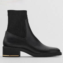 Chelsea Boots Women's Ankle Boots British Style Women's Boots Round Toe Winter Shoes, Women's Boots, Black 35-40 2024 - buy cheap
