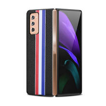 Capa protetora de couro genuíno para celular, acessório à prova de choque para samsung galaxy z fold2 2024 - compre barato