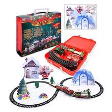 Рождественская электрическая Музыкальная железная дорога, автомобиль, поезд, Забавная детская игрушка, подарок на Рождество, украшение для дома, форма для демонстрации 2024 - купить недорого