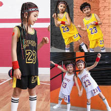 Детский баскетбольный набор LSPORT 23 # баскетбольная форма для девочек дышащая детская спортивная рубашка и шорты одежда для баскетбольной команды и поезда 2024 - купить недорого