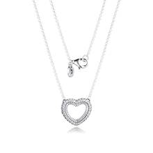 2020 New Autumn Silver Snake Chain Pattern Heart Necklace 925 Sterling Silver Jewelry chain Pendant Necklaces For Women Men 2024 - buy cheap
