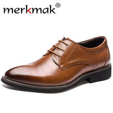 Merkmak/Новинка; Классические кожаные Мужские броги высокого качества; Обувь Bullock на шнуровке в деловом стиле; Мужские оксфорды; Мужская официальная обувь 2024 - купить недорого