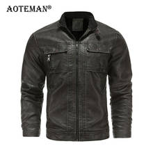 Jaqueta masculina de couro pu 6xl lm019, casaco militar corta-vento para motocicleta roupa masculina de inverno e outono 2024 - compre barato