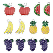 5pcs Mix Enamel Charms Fruit Earrings DIY Pendants Wholesale DIYapple grape banana pineapple pendant fruit bracelet necklace DIY 2024 - buy cheap