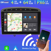 Reproductor Multimedia con Android 10 y navegación GPS para Peugeot, Radio con Carplay inalámbrico, USB, 9 pulgadas, PX6, 4G + 64G, 5 x USB, para Peugeot 308, 308SW, 408, 2007-2013 2024 - compra barato