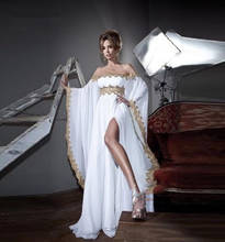 White Muslim Evening Dresses A-line Chiffon Appliques Beaded Moroccan Kaftan Dubai Saudi Arabia Long Prom Dress Gown 2024 - buy cheap