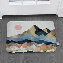 Sunset printed flannel floor mats non-slip tapered floor mats kitchen door mats front door welcome mat 2024 - buy cheap