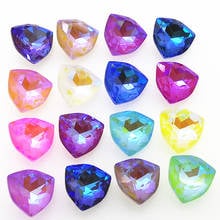 TopStone K9 Mocha AB 12mm Fat Triangle Glass Crystal Fancy Stone Pointback Rhinestone Multi Colors Mixed 2024 - buy cheap