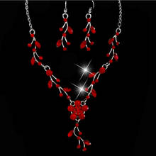 Dubai Charm Women Leaf Necklace Earrings Crystal Jewelry Party Fashion Jewelry Sets Bridal Wedding Accessories Girls Gifts 2024 - buy cheap