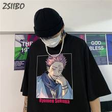 Harajuku аниме топы Jujutsu Kaisen Мужская футболка Yuji Itadori унисекс футболка с короткими рукавами забавная Футболка с принтом Мужская Уличная одежда 2024 - купить недорого