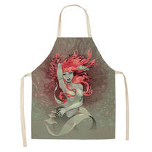 Women Aprons Creative Mermaid Apron Creative Kitchen Apron Dinner Party Cooking Apron Adult Baking Accessories 2024 - buy cheap