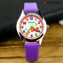 kids jelly watch lovely girl beauty bow-knot dial cartoon dress watch little student rosette face PU leather birthday gift clock 2024 - buy cheap