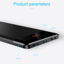 Baseus тонкий внешний аккумулятор 10000 мАч цифровой дисплей зарядное устройство для телефона портативный внешний аккумулятор для iPhone 11 samsung тонкий USB внешний аккумулятор 2024 - купить недорого
