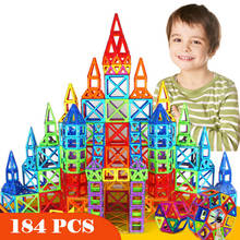 New 184pcs Mini Magnetic Designer Construction Set Model & Building Toy Plastic Magnetic Blocks Educational Toys For Kids Gift 2024 - buy cheap